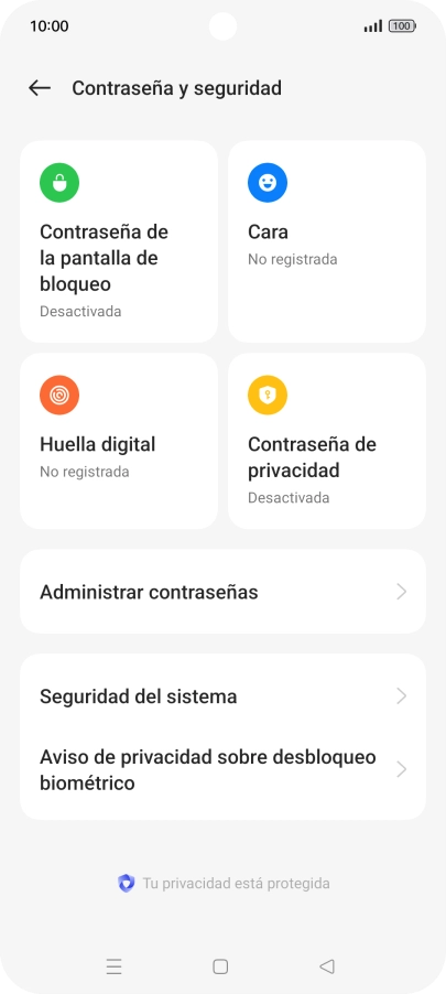 Pulsa Seguridad del sistema.