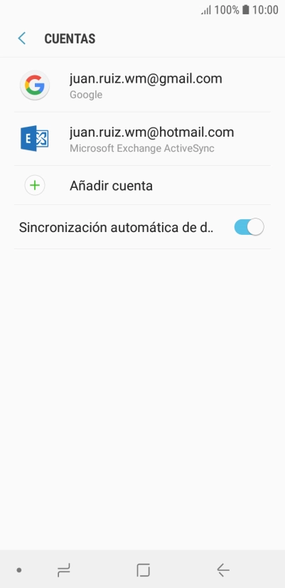 Si aparece en la pantalla esta imagen, tu cuenta de correo electrónico ha sido reconocida y configurada automáticamente. Sigue las indicaciones de la pantalla para introducir más información y terminar la configuración.