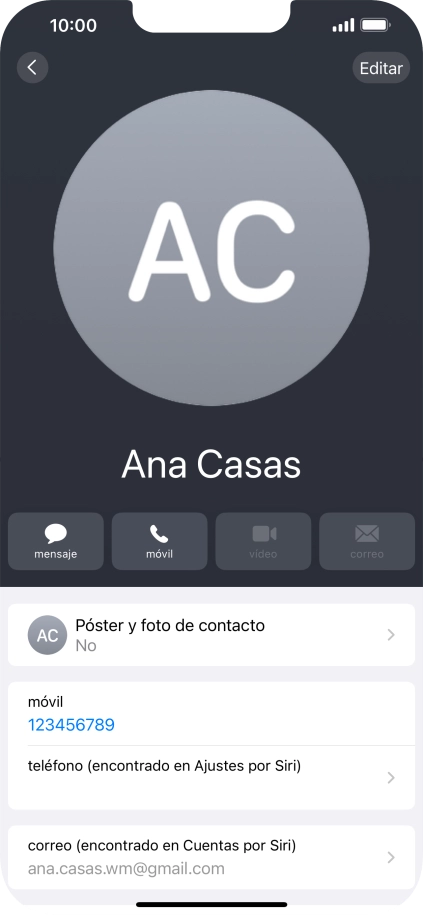 Pulsa Póster y foto de contacto.