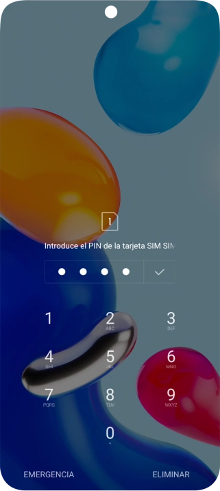 Si lo solicita el teléfono, introduce el código PIN y pulsa el icono de aceptar.