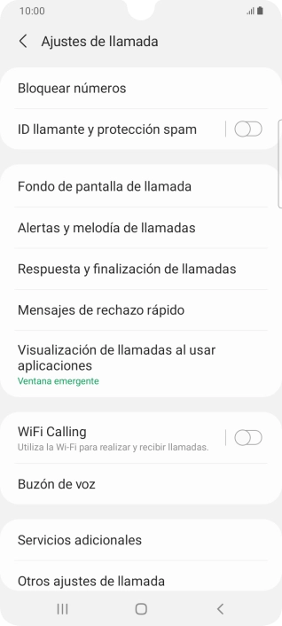 Pulsa Servicios adicionales.