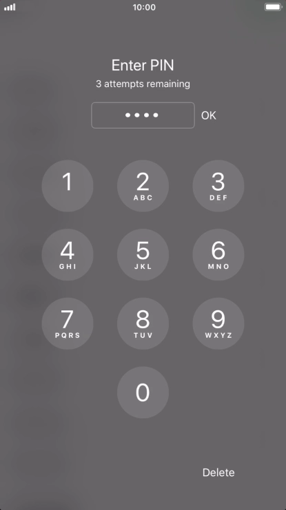 Introduce tu código PIN y pulsa OK.