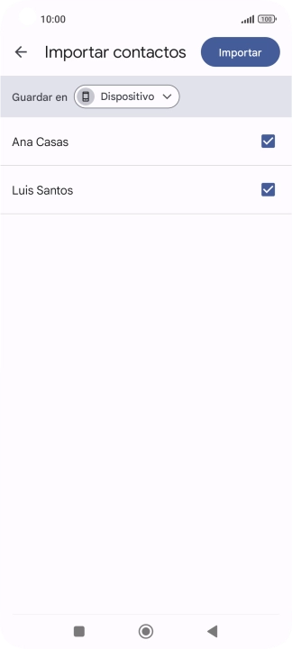 Pulsa en el campo junto a los contactos deseados.