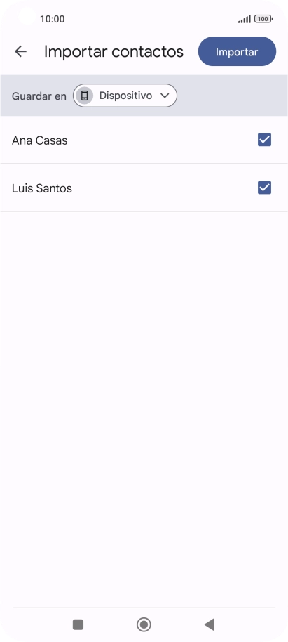 Pulsa en el campo junto a los contactos deseados.