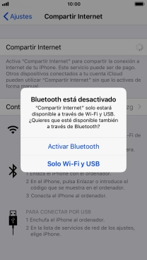 Si la función de wifi está activada, pulsa Solo Wi-Fi y USB.