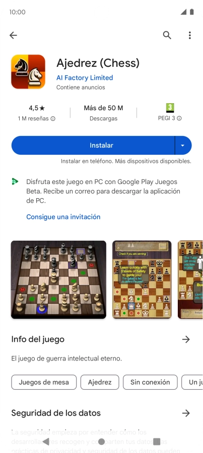 Pulsa Instalar y sigue las indicaciones de la pantalla para instalar la app.