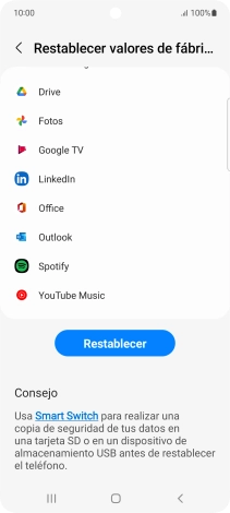 Pulsa Restablecer.