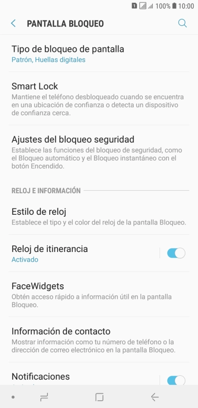 Pulsa Tipo de bloqueo de pantalla e introduce un código de seguridad adicional.