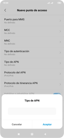 Introduce default y pulsa Aceptar.