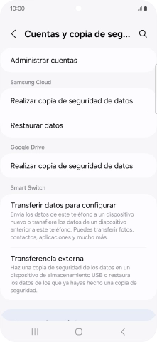 Pulsa Administrar cuentas.