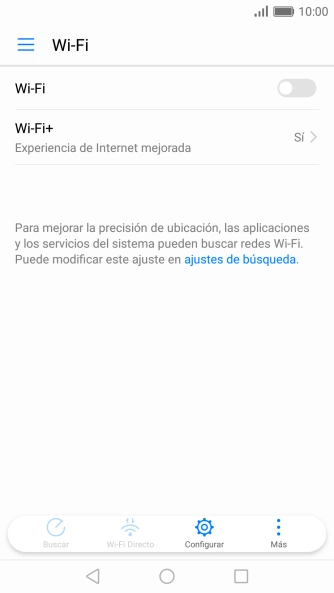 Pulsa Wi-Fi para activar la función.