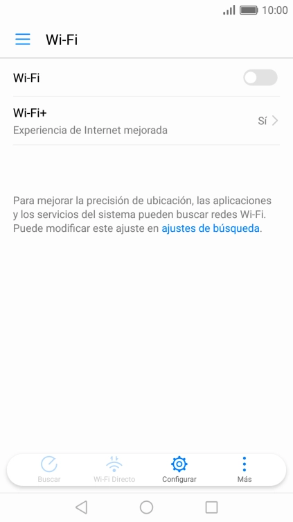 Pulsa Wi-Fi para activar la función.