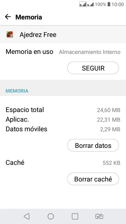 Pulsa Borrar caché.