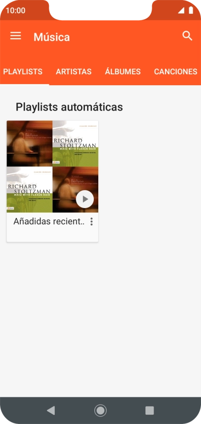 Pulsa una categoría y desplázate al archivo de música deseado.