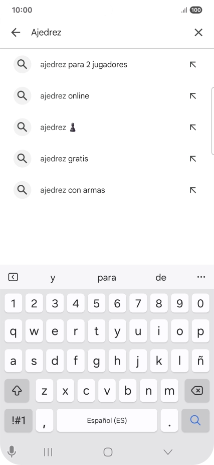 Introduce el nombre del tema o de la app y pulsa el icono de búsqueda.