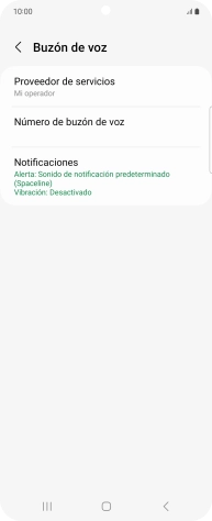 Pulsa Número de buzón de voz.