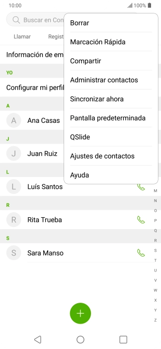 Pulsa Administrar contactos.