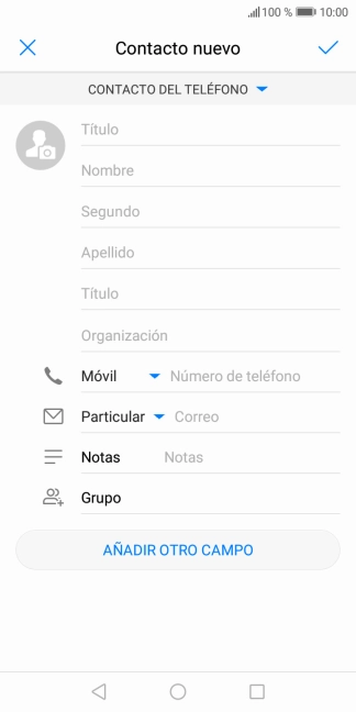 Pulsa Nombre e introduce el nombre deseado.