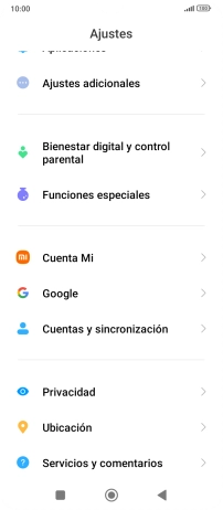 Pulsa Cuentas y sincronización.