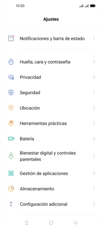 Pulsa Notificaciones y barra de estado.