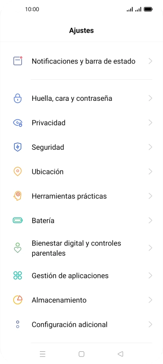 Pulsa Notificaciones y barra de estado.