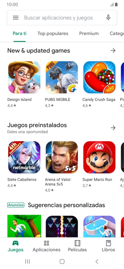 Desliza el dedo hacia la derecha desde la parte izquierda de la pantalla.