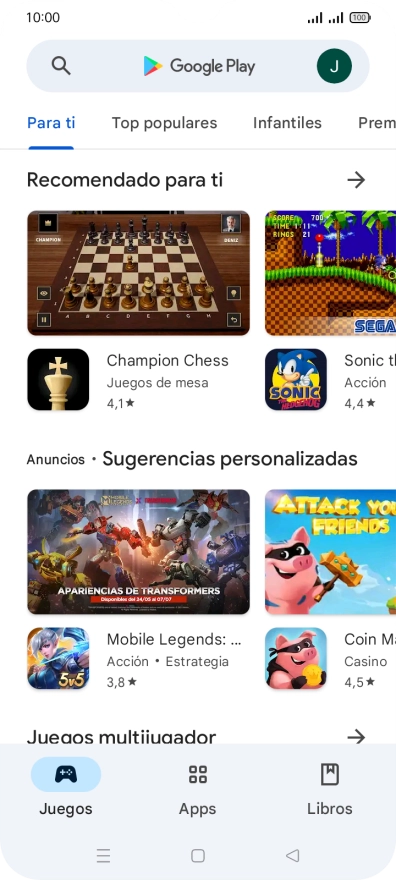 Pulsa el icono de perfil.
