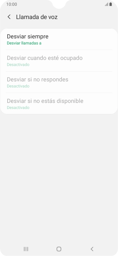 Pulsa el tipo de desvío deseado.