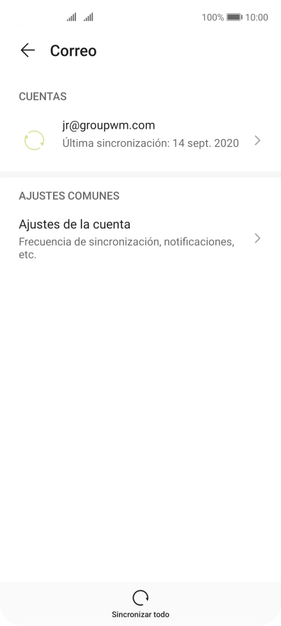 Pulsa Ajustes de la cuenta.