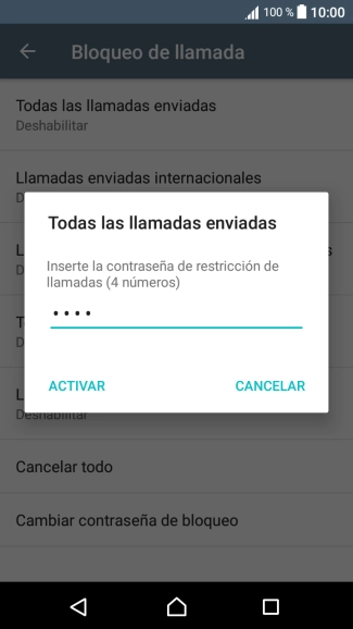Introduce tu contraseña de restricciones y pulsa ACTIVAR. Introduce tu contraseña de restricciones y pulsa ACTIVAR.