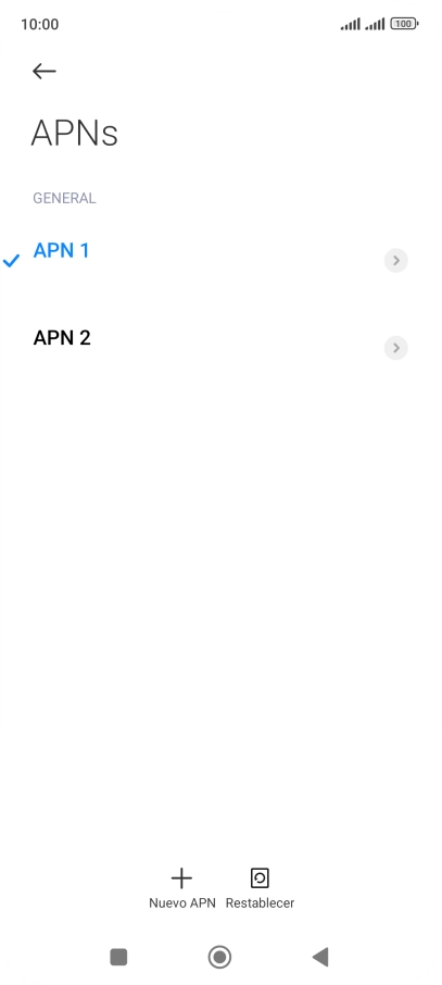 Pulsa la conexión de datos deseada para activarla.
