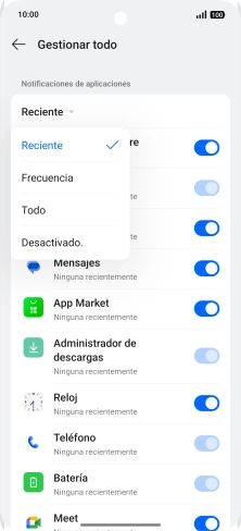 Pulsa el ajuste deseado.