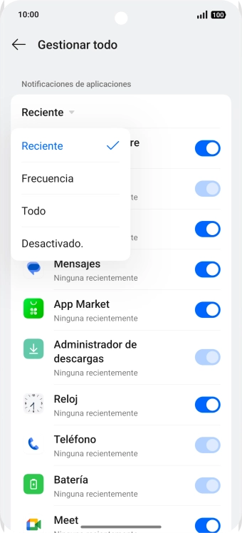 Pulsa el ajuste deseado.