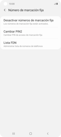 Pulsa Desactivar números de marcación fija.