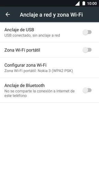 Pulsa Zona Wi-Fi portátil.