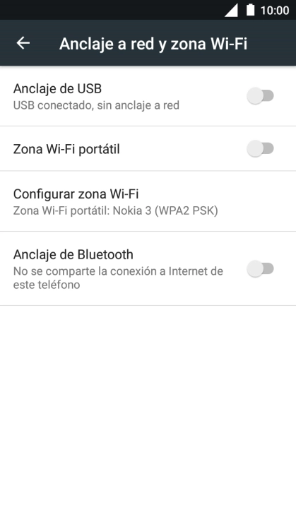 Pulsa Zona Wi-Fi portátil.