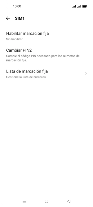 Pulsa Habilitar marcación fija.