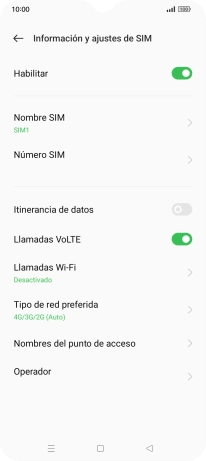 Pulsa Tipo de red preferida.