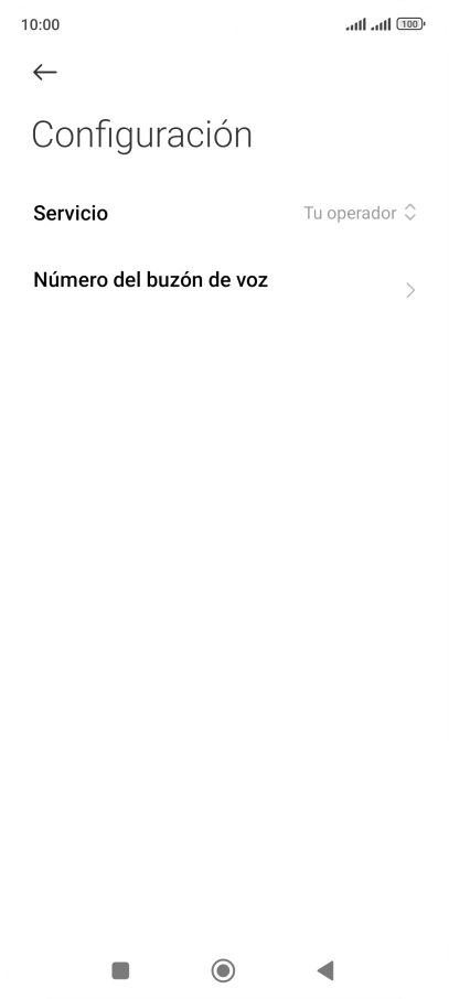 Pulsa Número del buzón de voz.