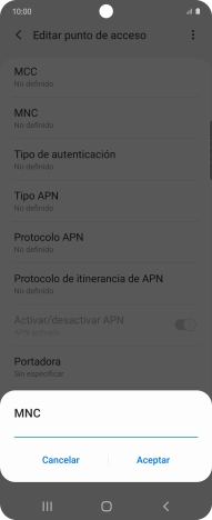 Introduce 01 y pulsa Aceptar.
