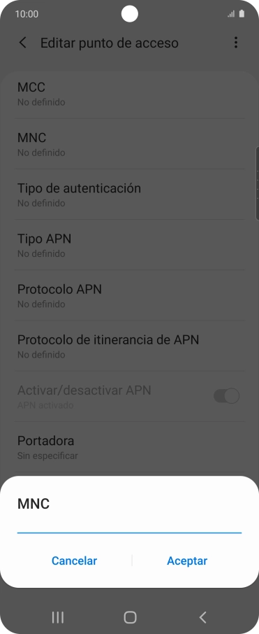 Introduce 01 y pulsa Aceptar.