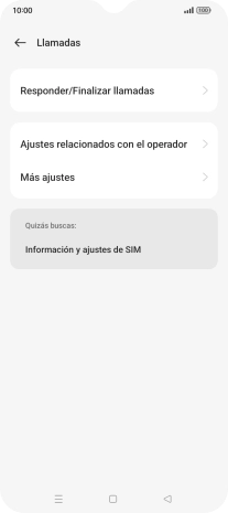 Pulsa Ajustes relacionados con el operador.