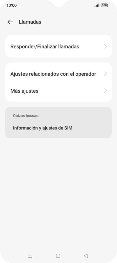 Pulsa Ajustes relacionados con el operador.