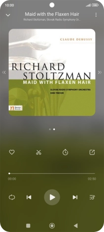 Pulsa la flecha hacia la derecha para ir al archivo de música siguiente.