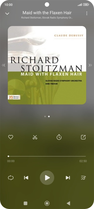 Pulsa la flecha hacia la derecha para ir al archivo de música siguiente.