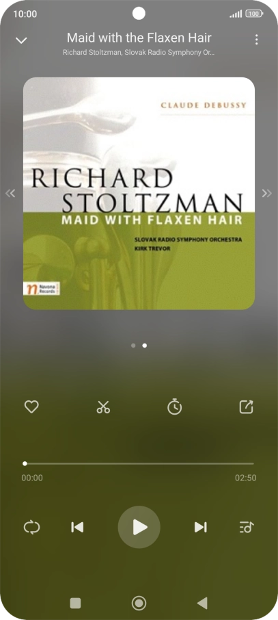 Pulsa la flecha hacia la derecha para ir al archivo de música siguiente.