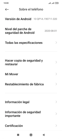 Pulsa Restablecimiento de fábrica.