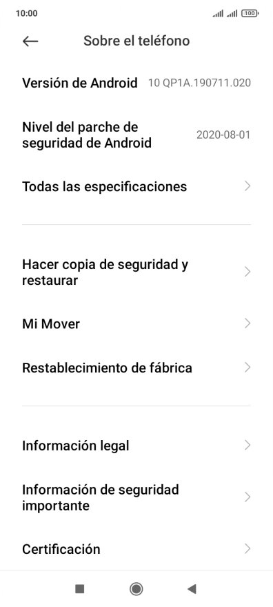 Pulsa Restablecimiento de fábrica.