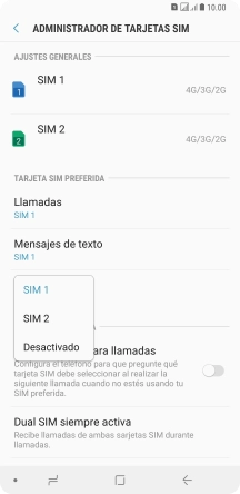 Pulsa el ajuste deseado.
