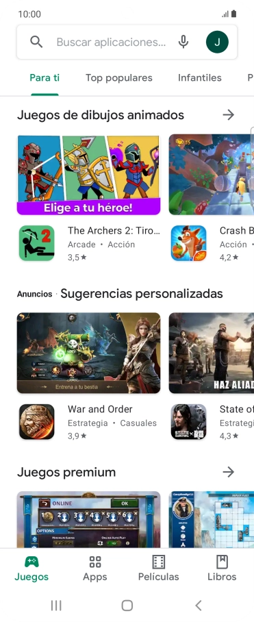 Pulsa el icono de perfil.
